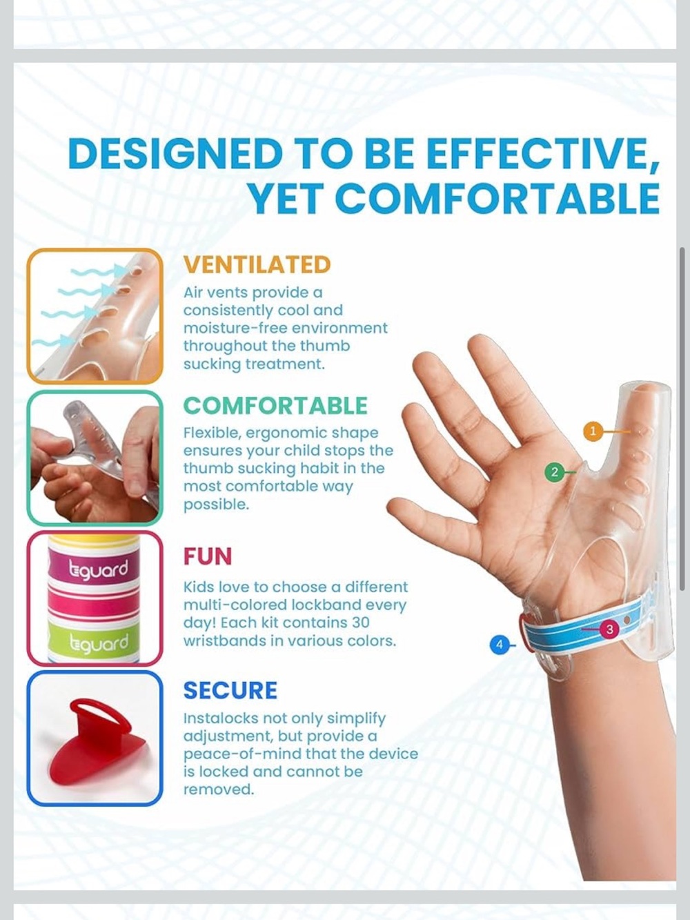 TGuard Aerothumb Anti Thumb Sucking guard kit, size medium, never been used